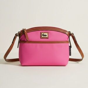 Dooney & Bourke Wayfarer Domed Nylon Crossbody Bag with Leather Trim EUC